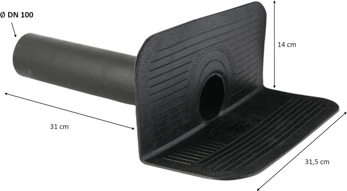 Hoekafvoer, bitumen flens, dakgully, noodontwatering, ontwatering, DN 50-100 (DN 100) dakgulli