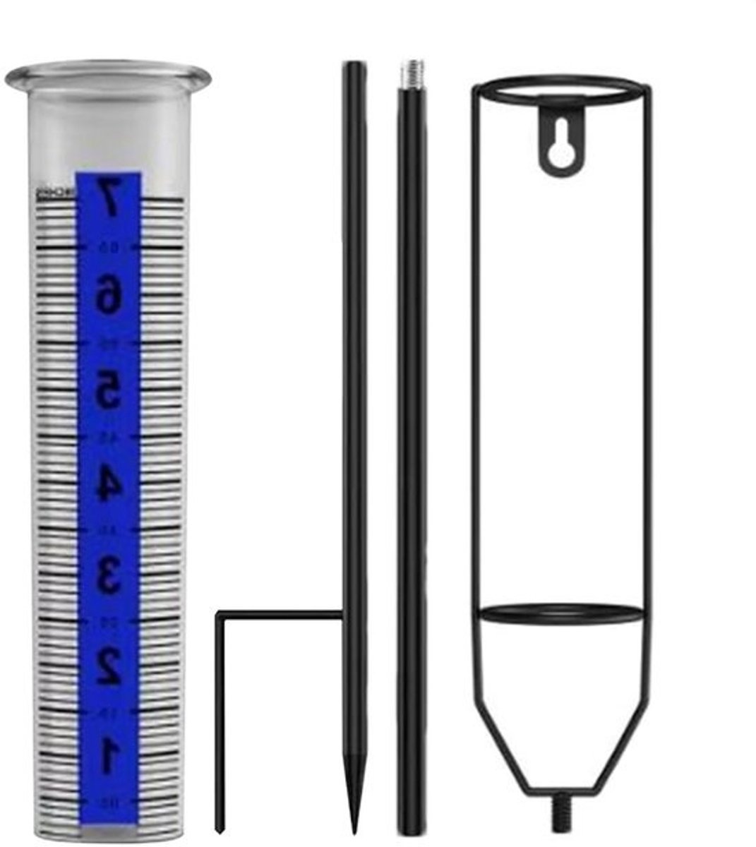 Regenmeter Tuin - Watermeter Buiten - Weersvoorspelling Meten - Verstelbare Hoogte - 27 cm - Transparant