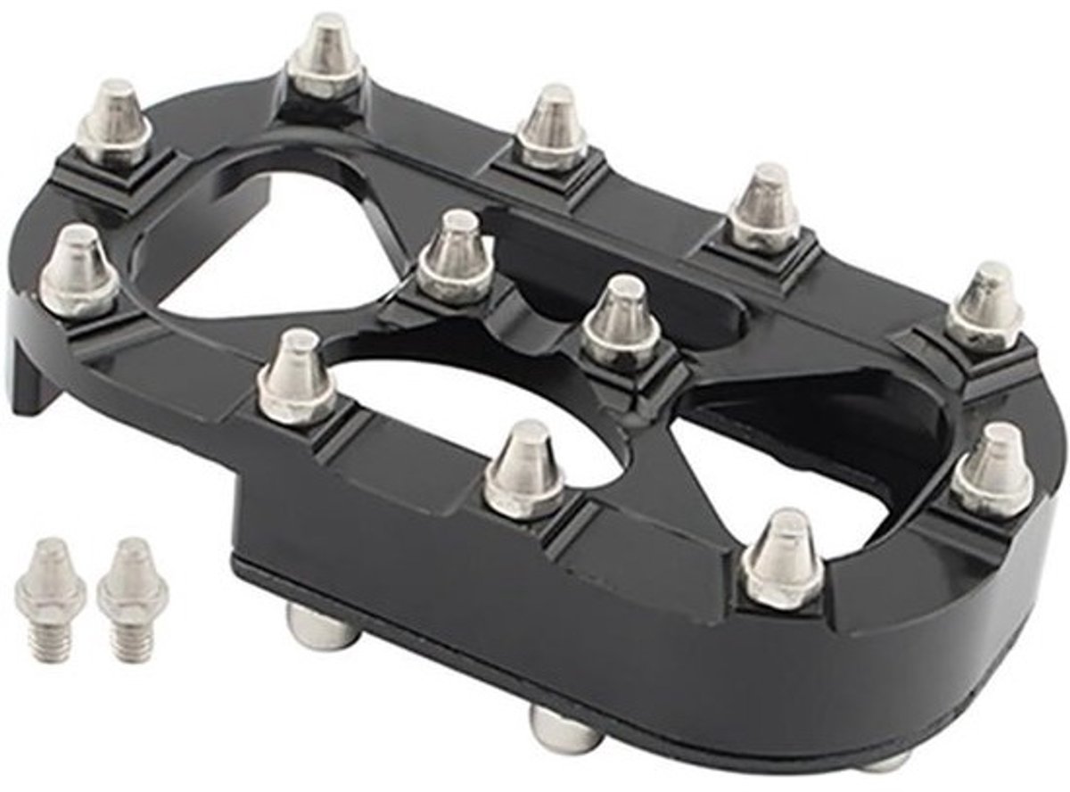 Motorfiets Rempedaal Voetsteunen - Pedaal Covers - Verbeteren Grip - CNC Gefreesd Aluminium - 260 g - Zwart Zilver