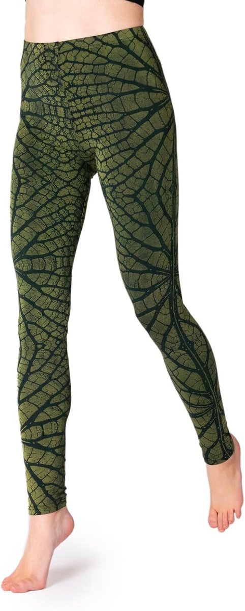 Yoga Legging Dames - Batik Bladprint - Lange sportlegging