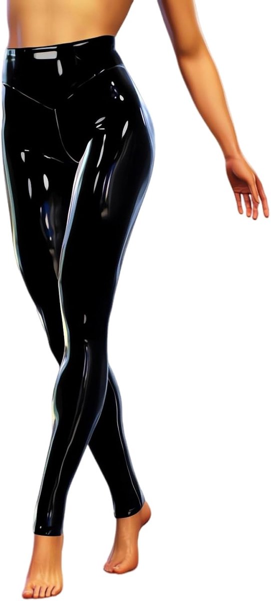 Legging voor dames, hoge taille, stretch, sexy, wetlook, metallic discobroek, dans, yogabroek, panty, lounge, skinny broek, slim fit, volledige lengte broek voor danskleding, nachtclub