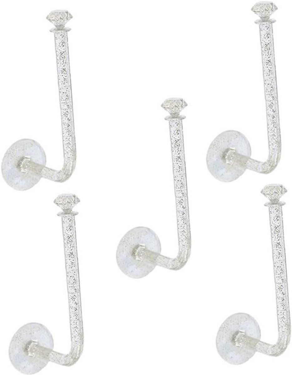 Haaraccessoire Houders - Scrunchie Haken - Muur Organisatie - Zelfklevend Ontwerp - 5 stuks - Diverse Kleuren