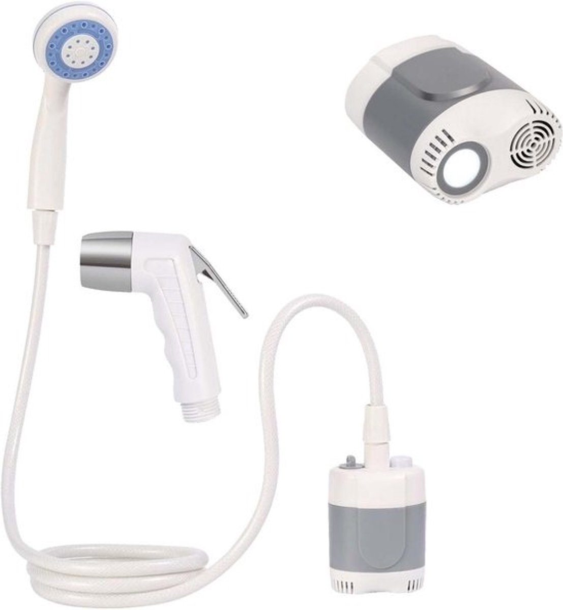 Draagbare Douche - Kampeer Douche - Outdoor Reiniging - Lange Batterijduur - 4.5 L/min - Grijs