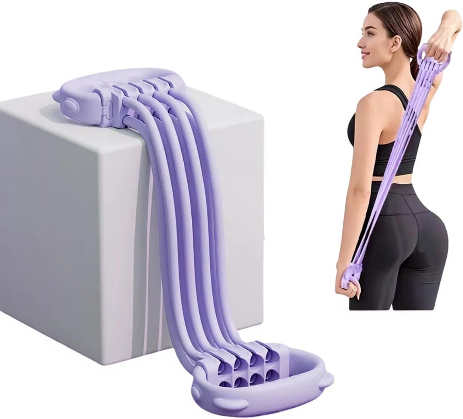 Weerstandsbanden met handgrepen (unisex) | Verstelbare 'figuur-8'-fitnessbandenset met 8 tubes – Robuust, voor thuisgym, fysiotherapie, krachttraining...
