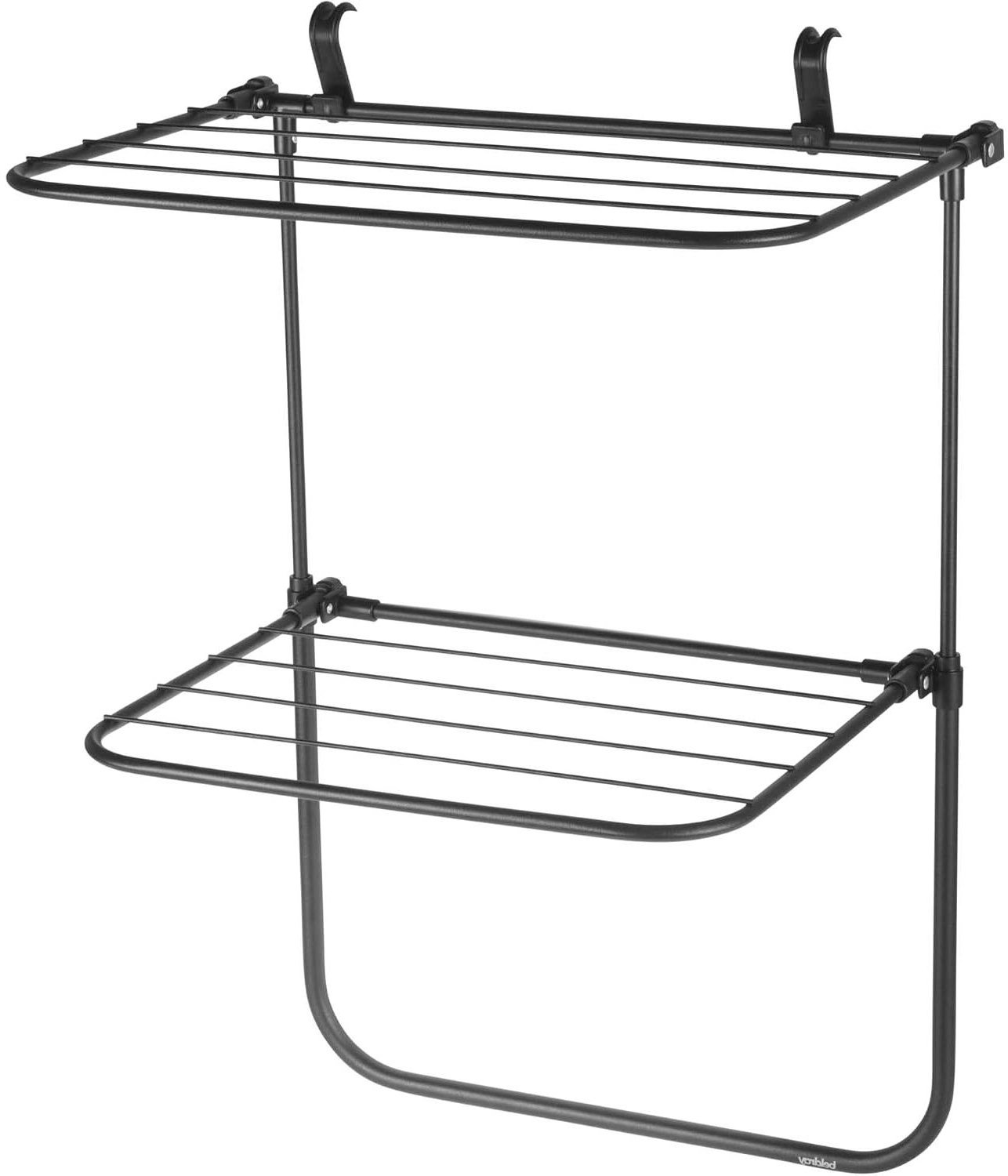 Vantivo® Wasrek Hangend Trapgat - Voor Radiator - Droogrek Ophangbaar-Zwart
