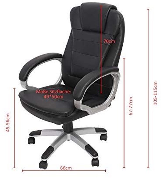 Ergonomische Gaming Chair Zwart — afbeelding 3
