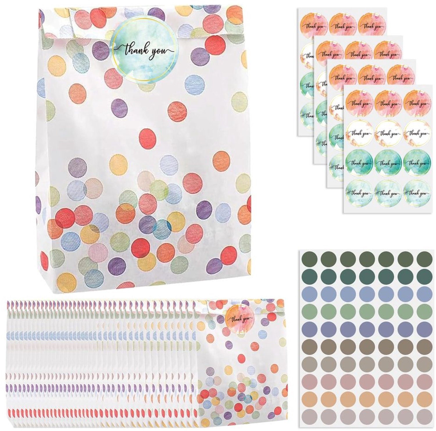 40 Stuks Cadeautasjes met 48 Stickers voor Feestjes
