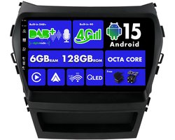 【Ingebouwde 4G DAB】Android 14-6G+128G IPS autoradio voor Hyundai IX45 Santa Fe (2012-2018) - CarPlay/Android Auto - Camera + MIC - 9 Inch 2 Din - WIFI Stuurwiel 360-CAM Fast-boot DSP HDMI