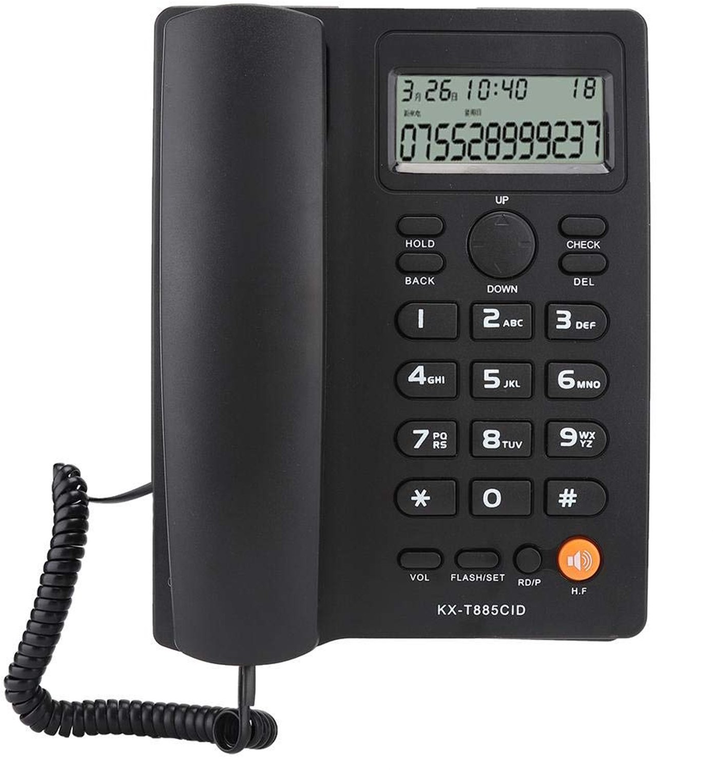 Telefoon met handsfree-functie - Vaste Telefoon - Beller-ID - Telefoon voor thuiskantoor - Telefoon met dubbele interface - Gewicht ca. 570 g