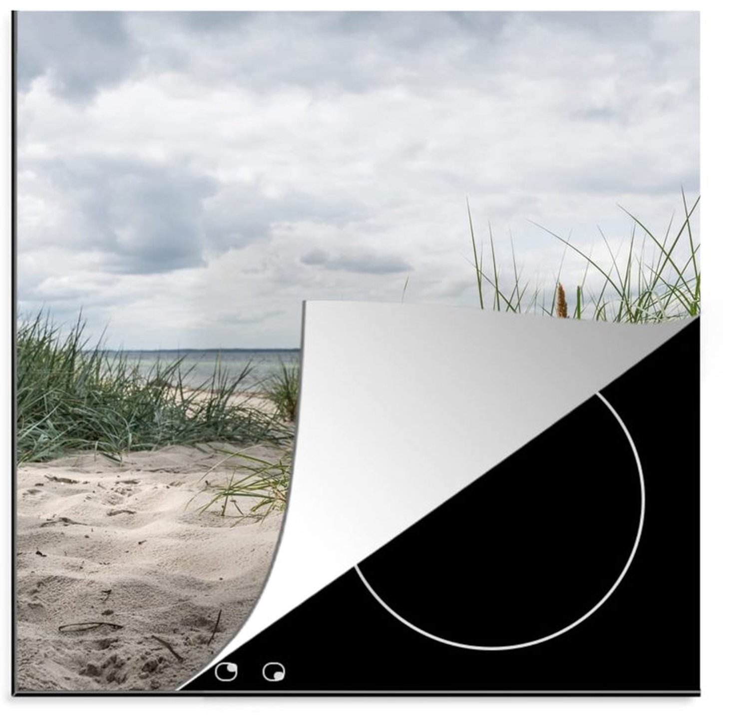 Inductiebeschermer - Vinyl Inductie Mat met Plantendesign 78x78 cm