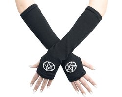 Pamela Mann Pentagram Gloves Dames Armwarmers - zwart/wit - Standard