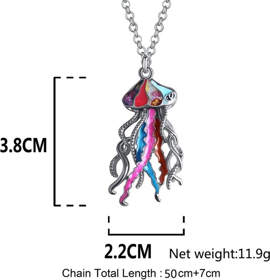 Ketting Octopus - Emaille Dieren Hanger - Sieraden voor Vrouwen - Oceaan Charms - ServiceTopper