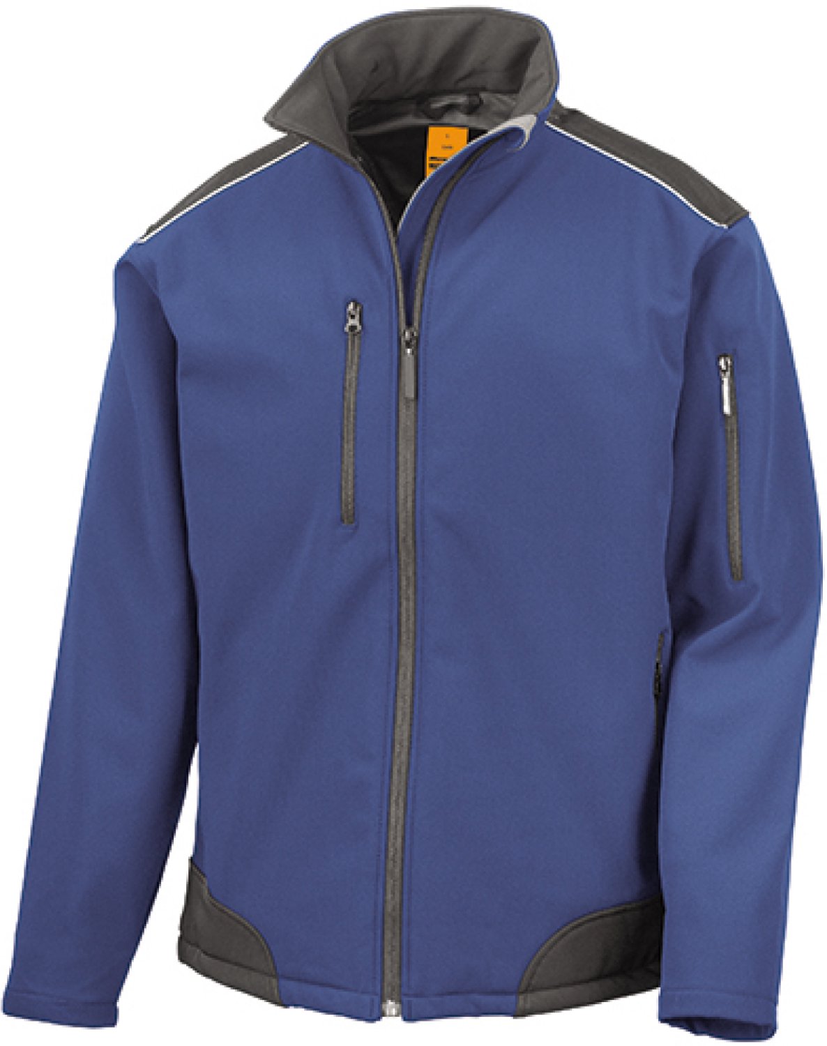 Result Ripstop Soft Shell Workwear Jacket With Cordura Panels RT124 ROYAL Zwart