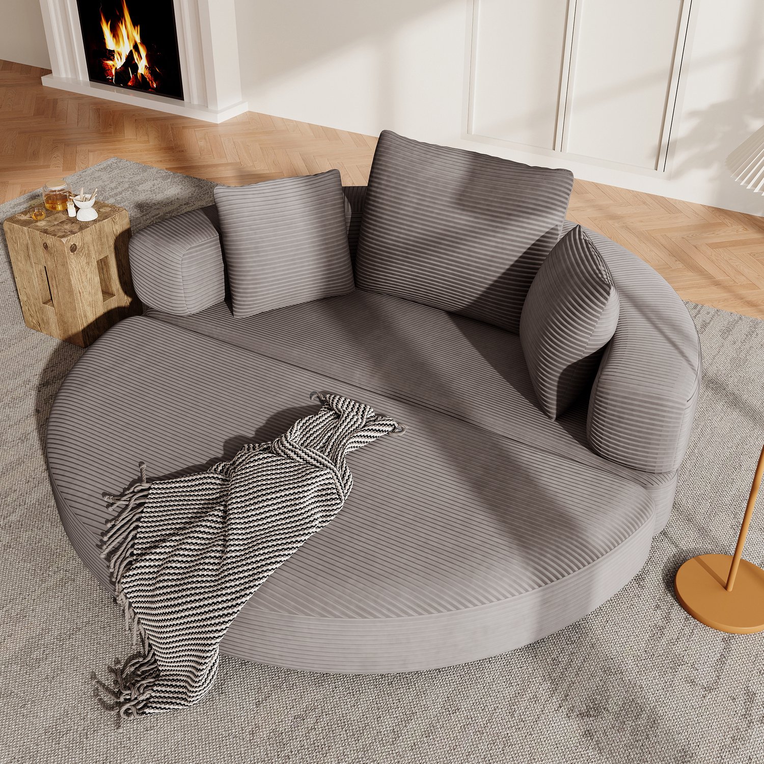 CHICFURN Slaapbank - 2-in-1 - Opvouwbaar - Bruingrijs
