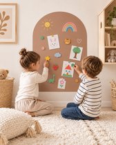 LiasToys Magnetische Muursticker met Krijtbordfunctie – 100 x 80 cm – Magneetbord Muurboog – Bruin