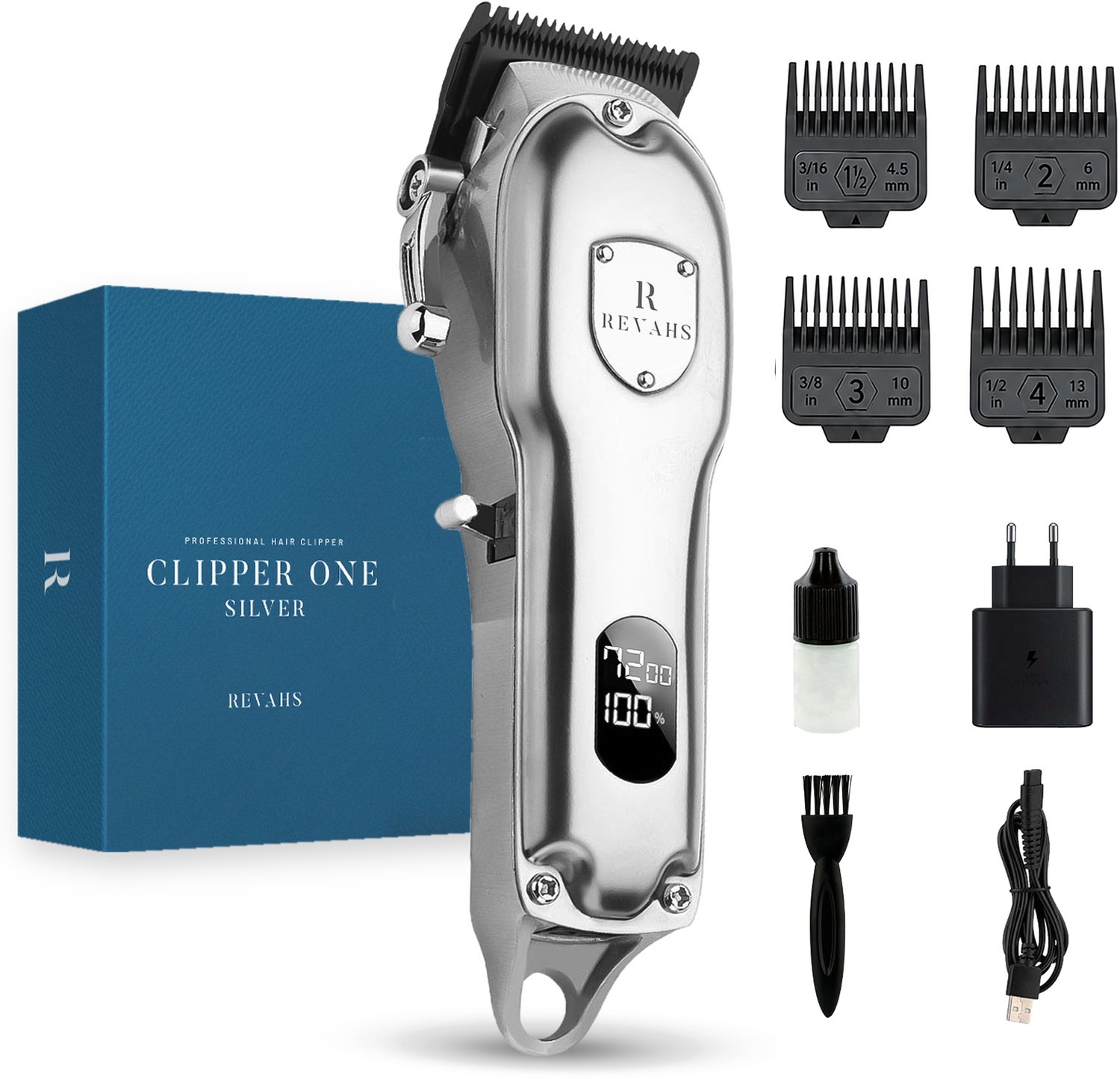 Bol.com Revahs Tondeuse & Baardtrimmer voor mannen One-3 - Haartrimmer en Trimmer voor Hoofdhaar & Baard - Draadloze Hair Clippe... aanbieding