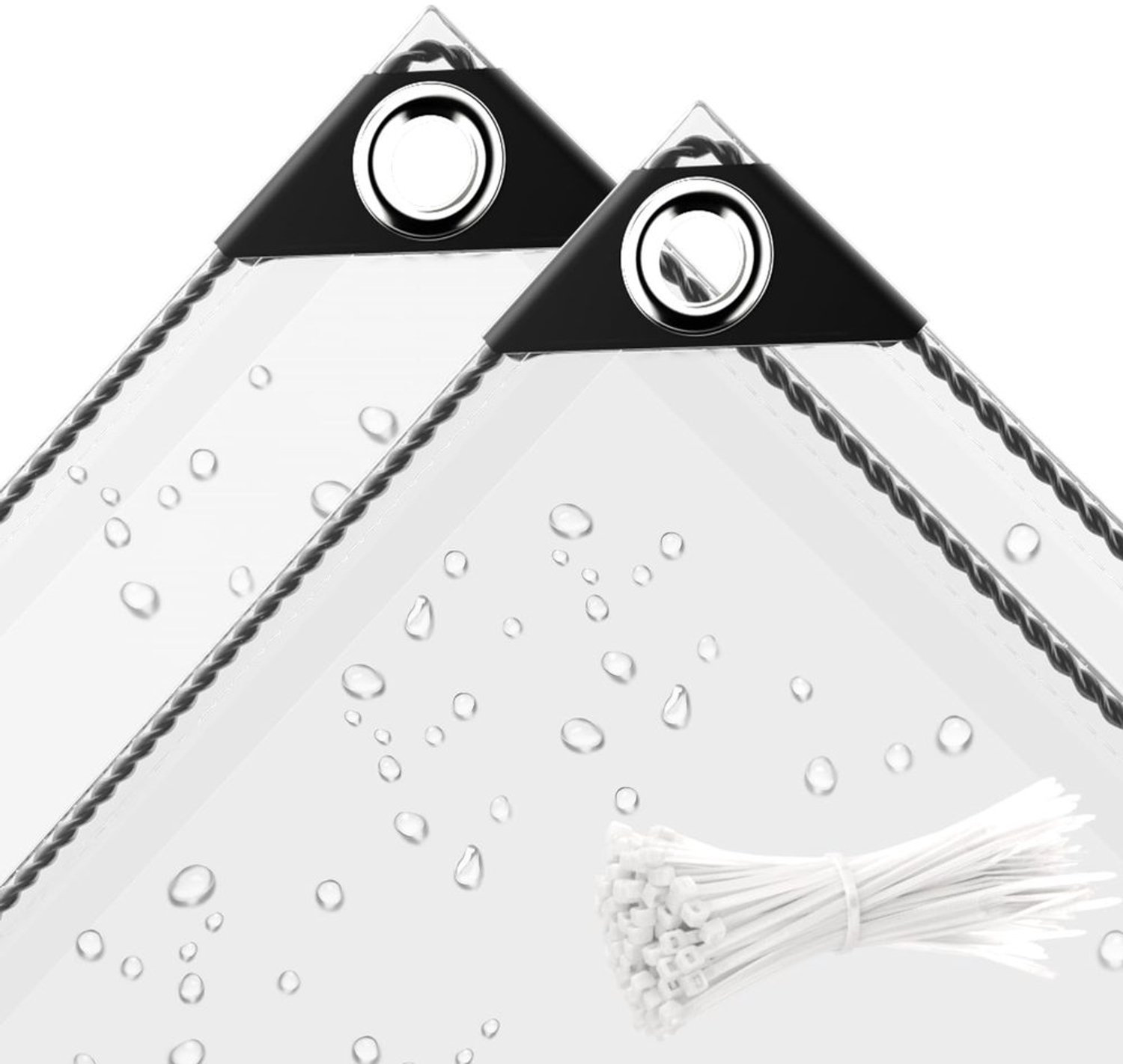 Zeildoek 1,8 x 13 m - Waterdicht - Scheurbestendig - Roestbestendige doorvoertules - PVC 11,8 mil - Versterkt met touw - Dekzeil