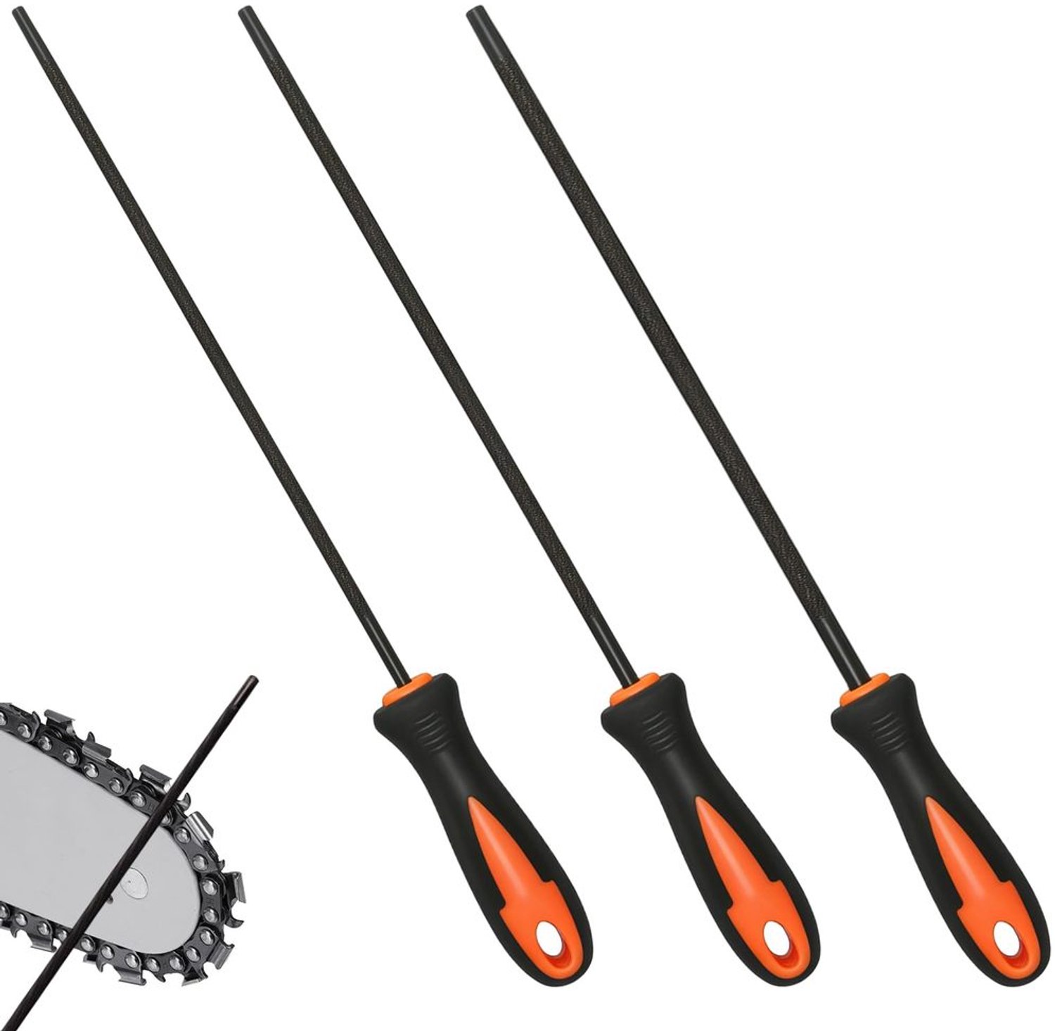 Set van 3 Kettingzaag Vijl Set met Handgreep voor Precisie Scherpen