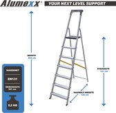 Alumexx Hobby-Line - Huishoudtrap 7 treden - Keukentrap - Inklapbaar - 3.40m werkhoogte