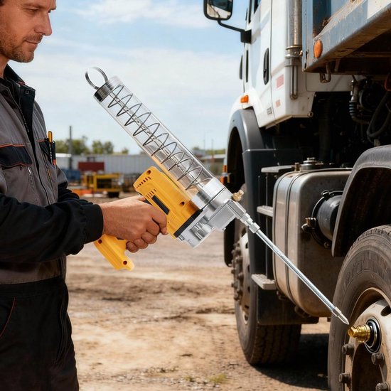 Elektrische Vetpers met Hoogdrukslang en 900 ml Cartridges — afbeelding 2