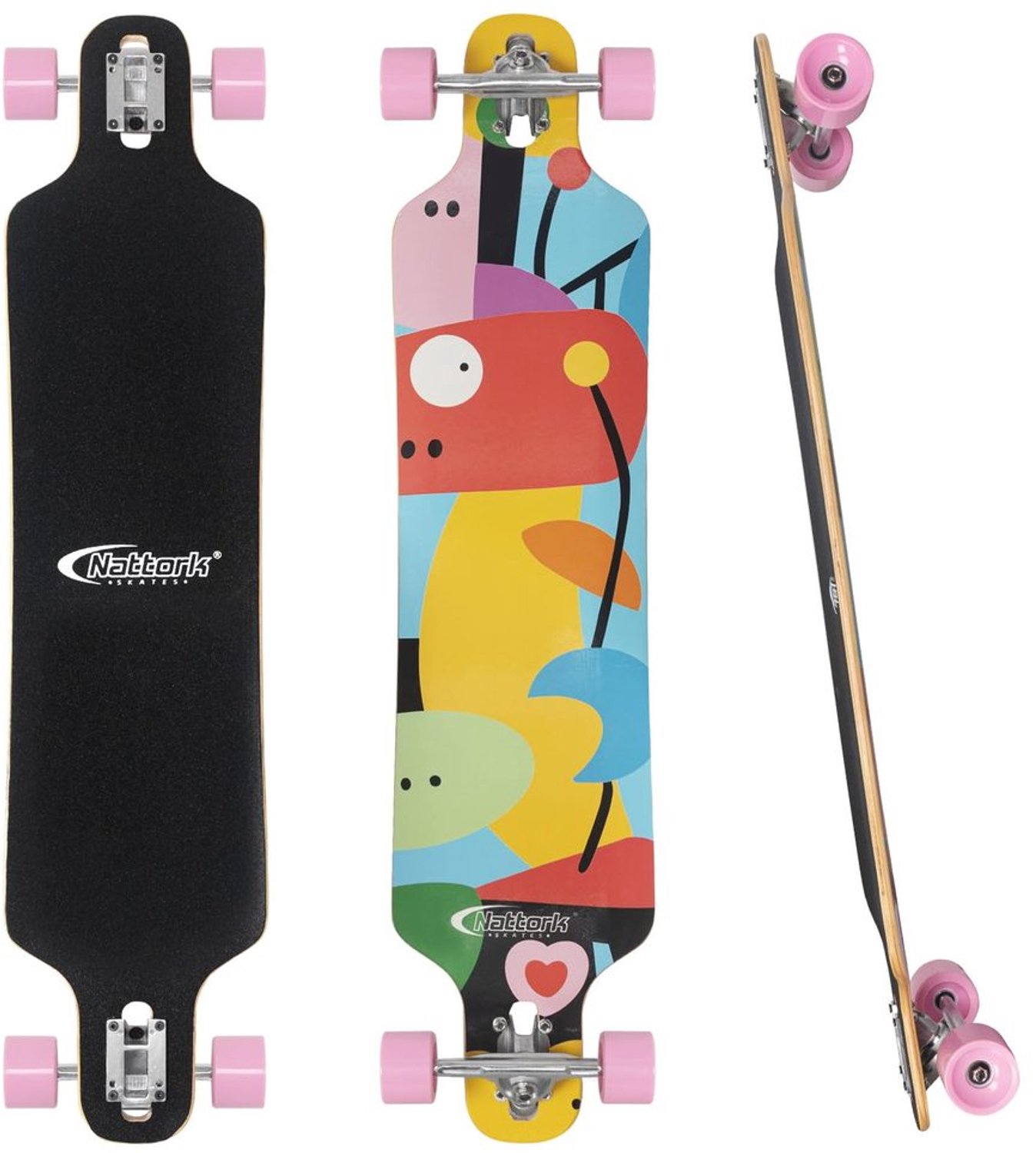 Cruiser Longboard Skateboard van Bamboe en Esdoorn Compleet Abstract Graffiti