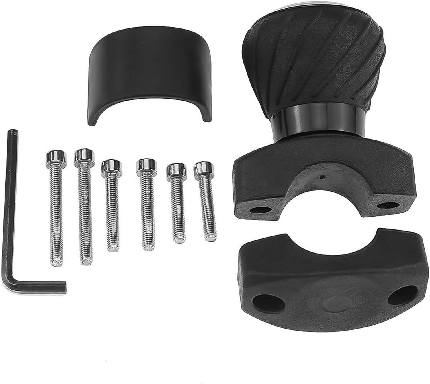 Stuurwielknop Spinner - Universeel voor Auto's en Grasmaaiers - Zwart ABS en IJzer - Eenvoudig te installeren - m-winkel