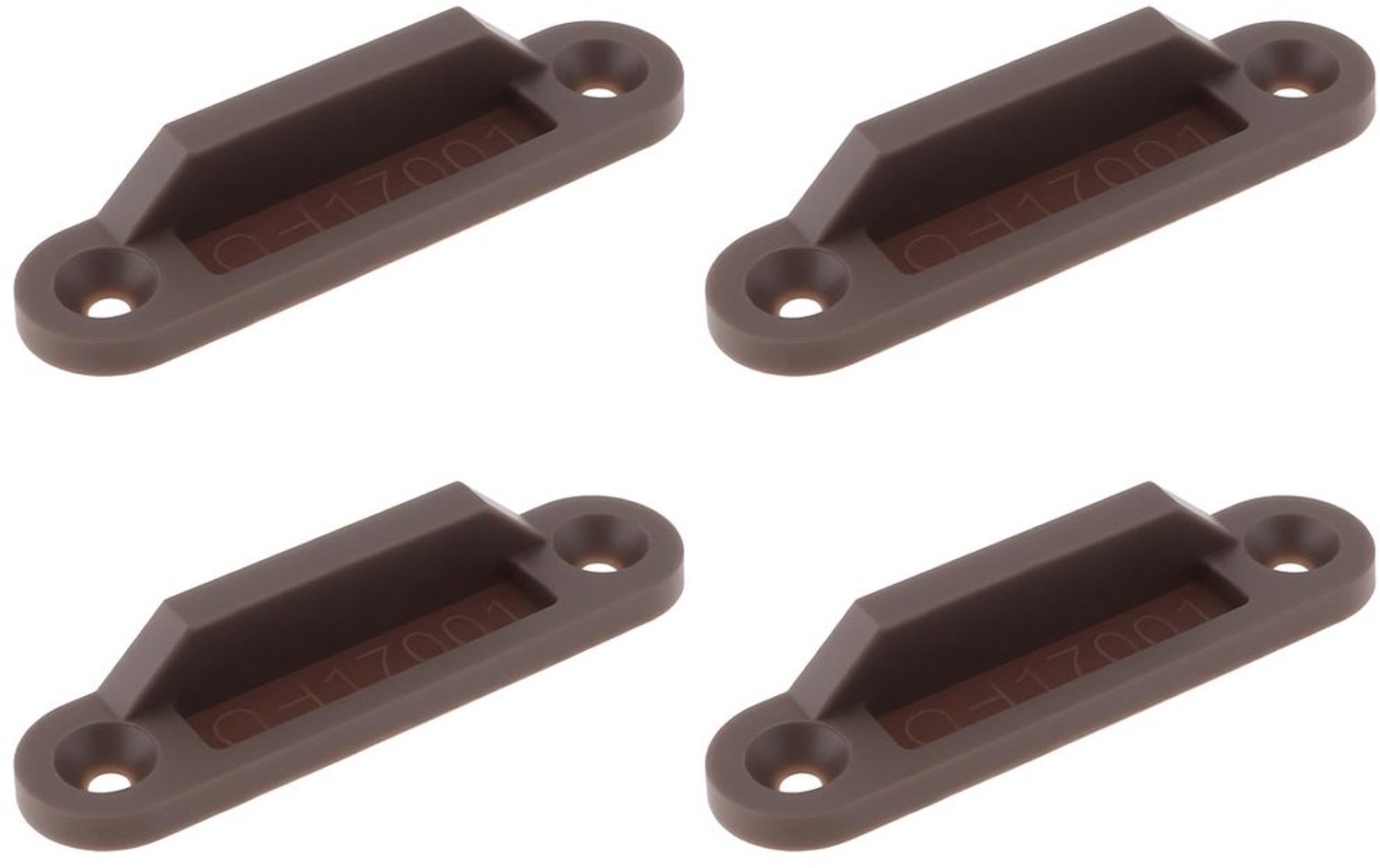 Aanslagplaat 4x - Kunststof - 53x12mm - Compatibel met Espagnolette Sloten - Afstand schroefgaten 4cm - Vermindert impact deur - Vergrendelingsplaat