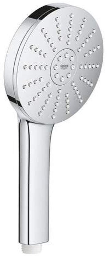 Grohe Euphoria 120 handdouche in glanzend chroom met straalopeningen in een cirkelvormig patroon.