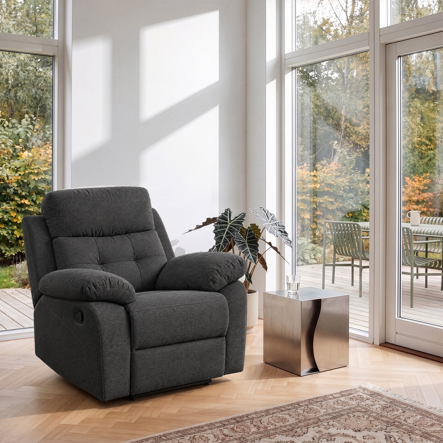 Notio Living Lannilis-Relaxfauteuil Manuel Grijs