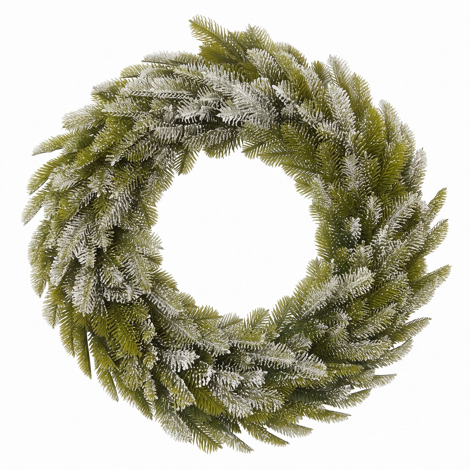 Premium Kerstkrans met Sneeuwlaag - Luxe Kunstkerstkrans voor Deur en Muur - Gemaakt van Hoogwaardig Levensecht PE Materiaal (Real-Feel) - Sfeervolle Kerstdecoratie voor Binnen en Buiten - 45x18 cm - Groen