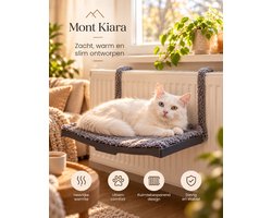 MONT KIARA Katten Honingraat Verwarming Radiator Bed Hangend Kattenbed Hangmat Terras47x 27,5 Cm 18 Kg