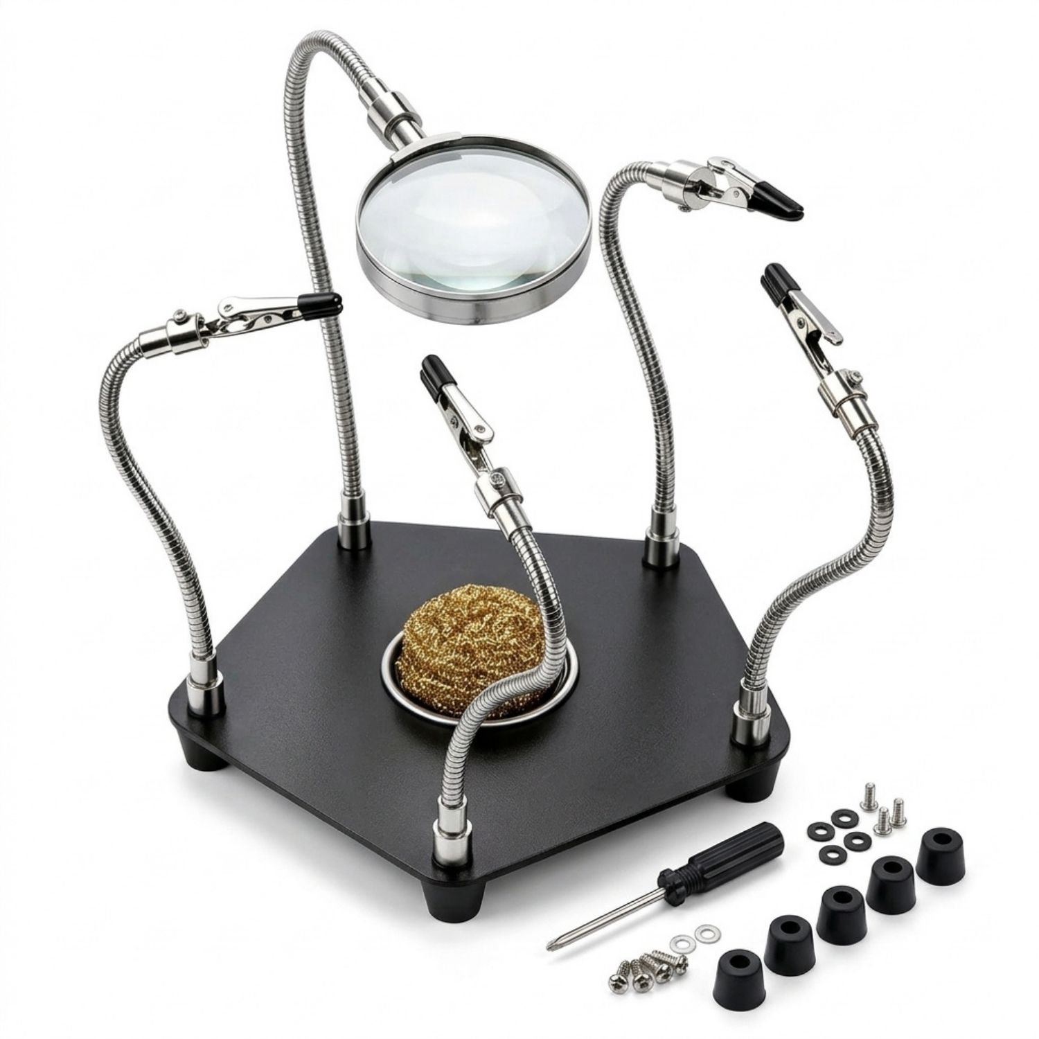 Loeplamp met Standaard - Lamp met Led Verlichting - Zilver