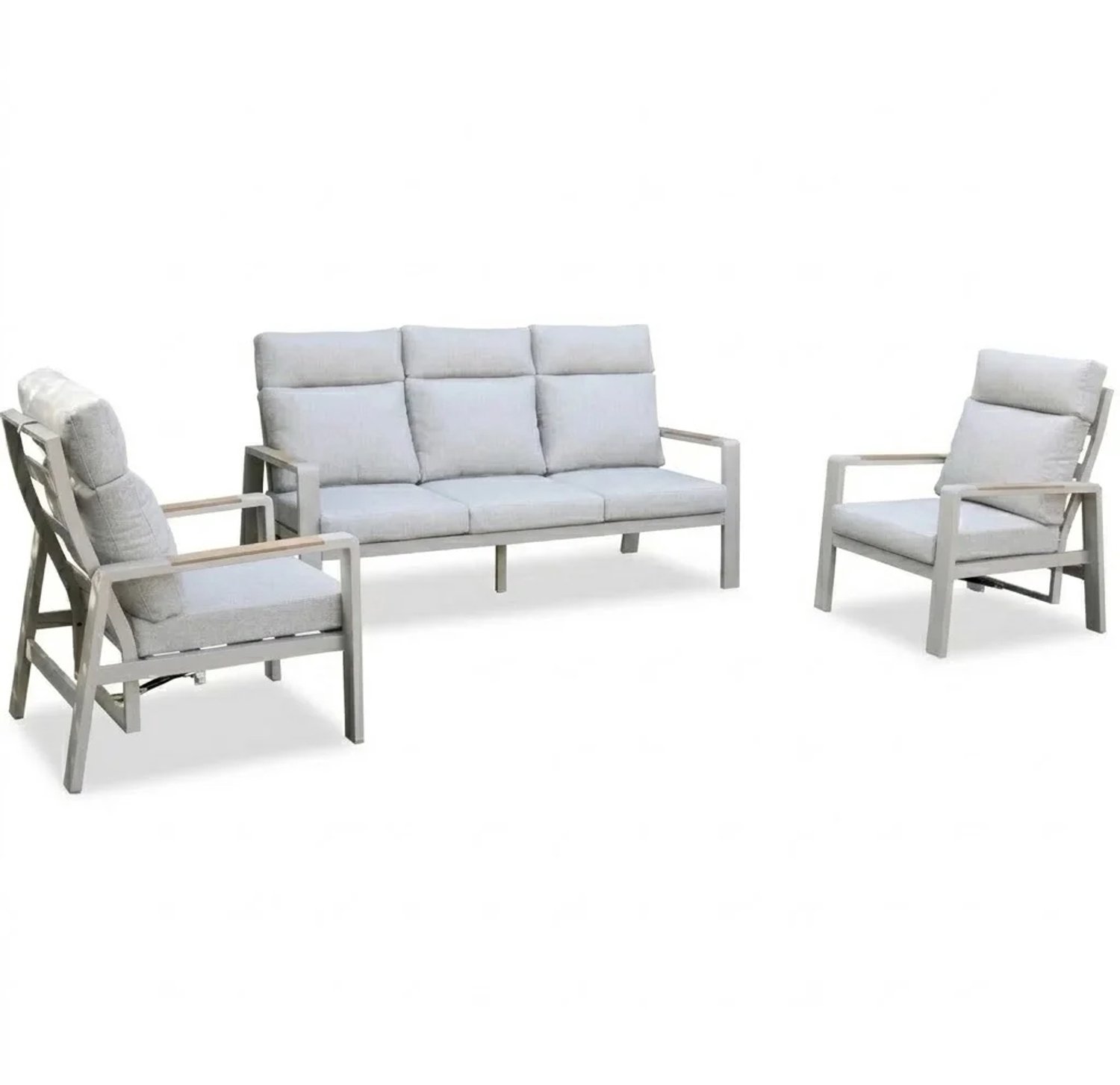 AVH-Collectie Ripasso stoel bank loungeset 3 delig verstelbaar latte zand Zand / Latte / Linen