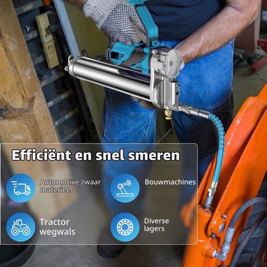 Accu-vetspuit, 10000 PSI-vetspuit Op batterijen werkende elektrische — afbeelding 3