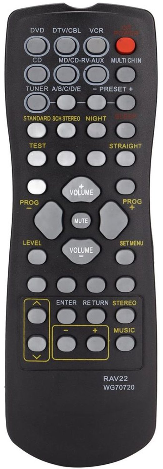 Afstandsbediening - Vervanging - Premium materiaal - Geschikt voor RX-V340 RX-V350 RX-V357 - Dvd-ontvanger - 2 AA-batterijen nodig