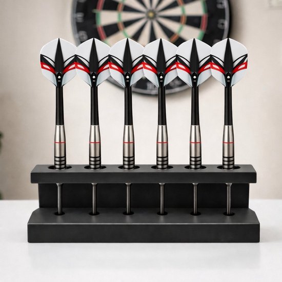 NAROX. Dartpijl tafel standaard – houder voor 6 Dartpijlen – Dartpijl Opbergstandaard – Zwart — afbeelding 2