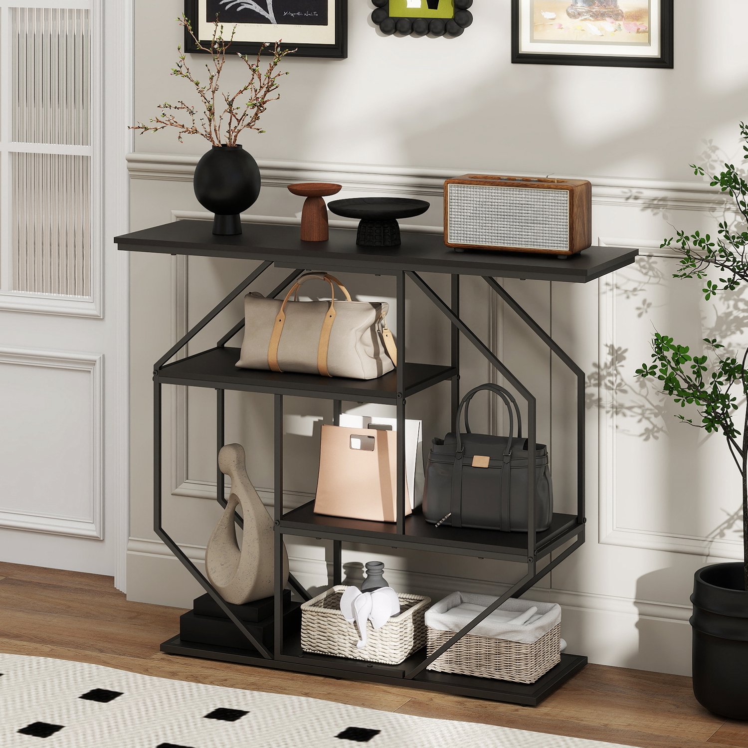 Puluomis Consoletafel - Haltafel - Sidetable - 105 x 85 x 30 cm - Voor Hal, Woonkamer, Entree