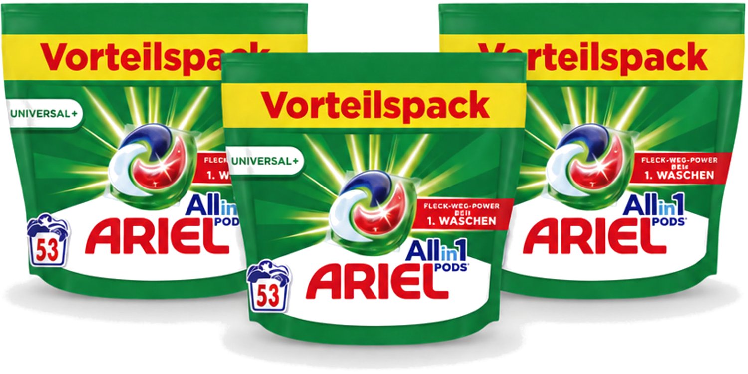 3 x Ariel – Pods All-in-1 – Original – 53 wasbeurten - Voordeelverpakking - 3 stuks