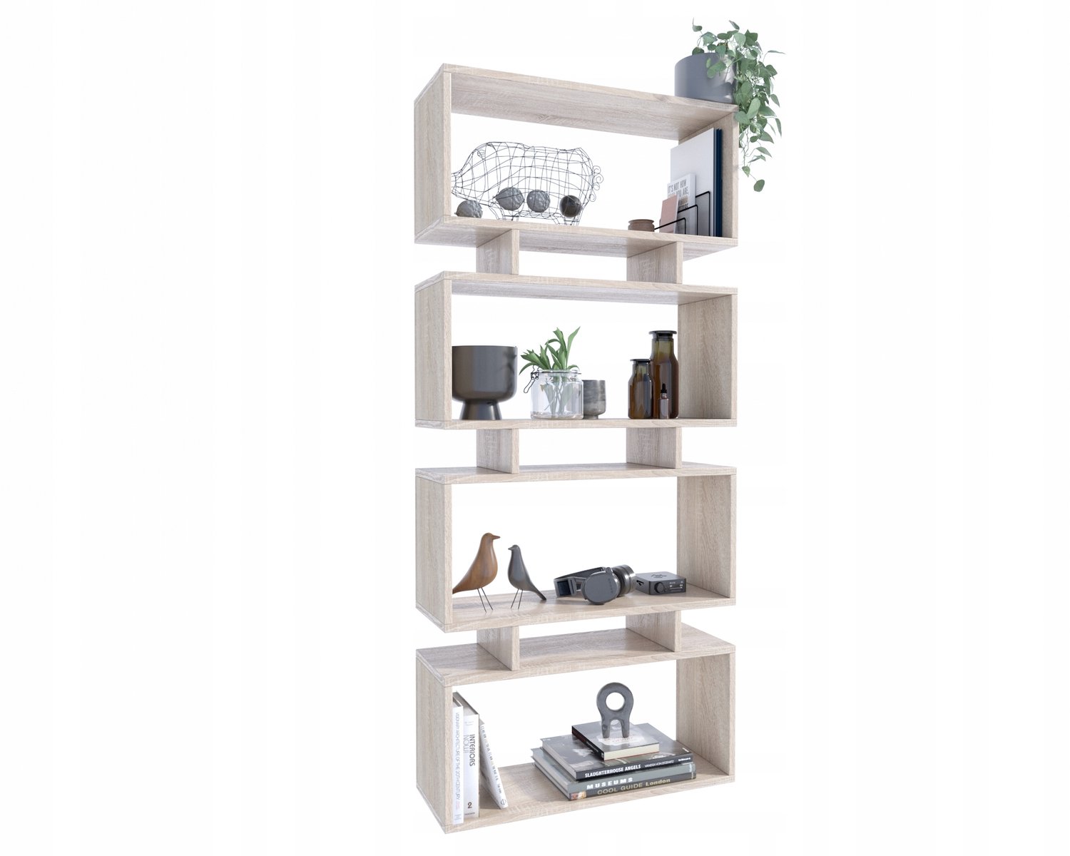 Per La Vita Falndo - Boekenkast - Sonoma-eikenkleur - Open - Staand