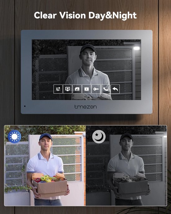 Niamora Video-intercom - Deurbel met camera - Slimme deurintercom - Smart video-intercom - 7 inch - draadloze WIFI-monitor. — afbeelding 4