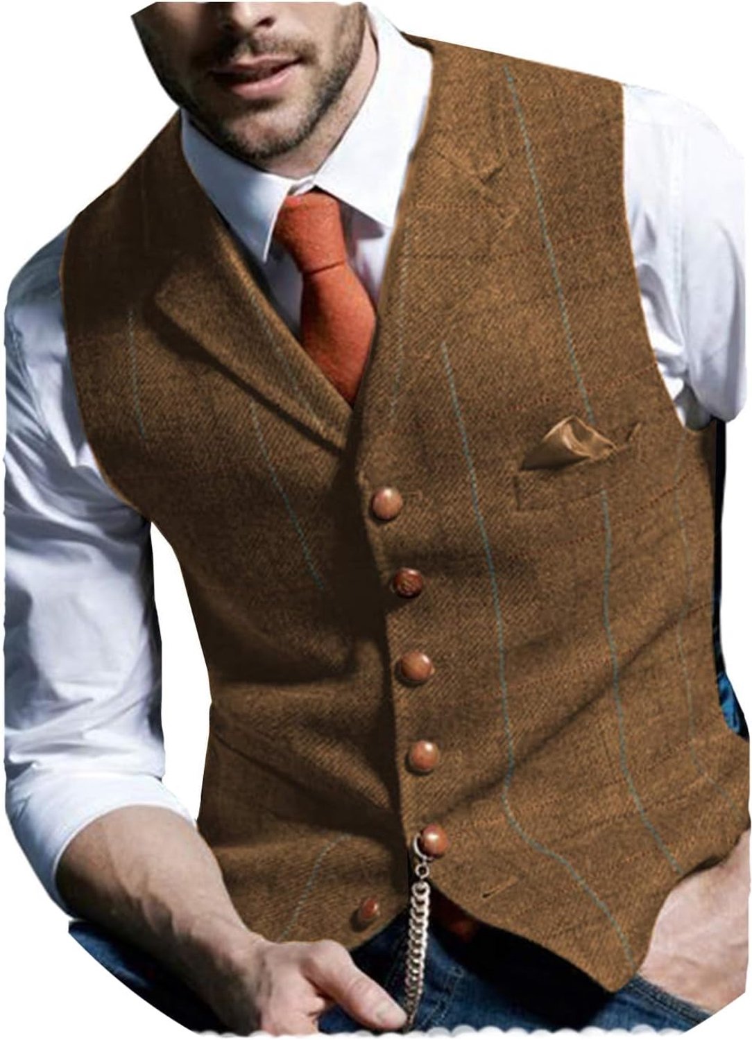 Weste, slim fit, geruit, wol, tweed
