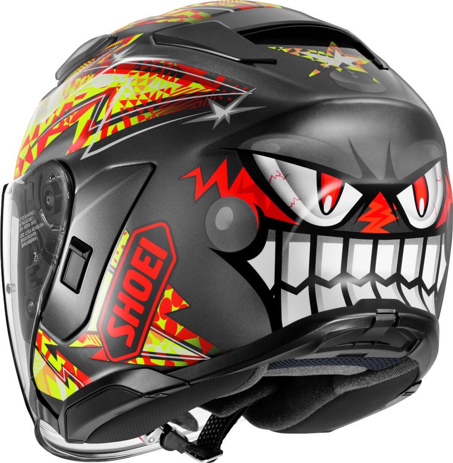 Shoei J-Cruise 3 Inspired TC-1 Rood Geel Antraciet Jethelm - Maat XXL - Helm – foto 3