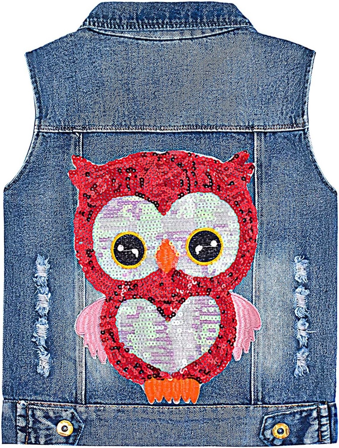 Jeansjasje met pailletten voor meisjes 1-9 jaar