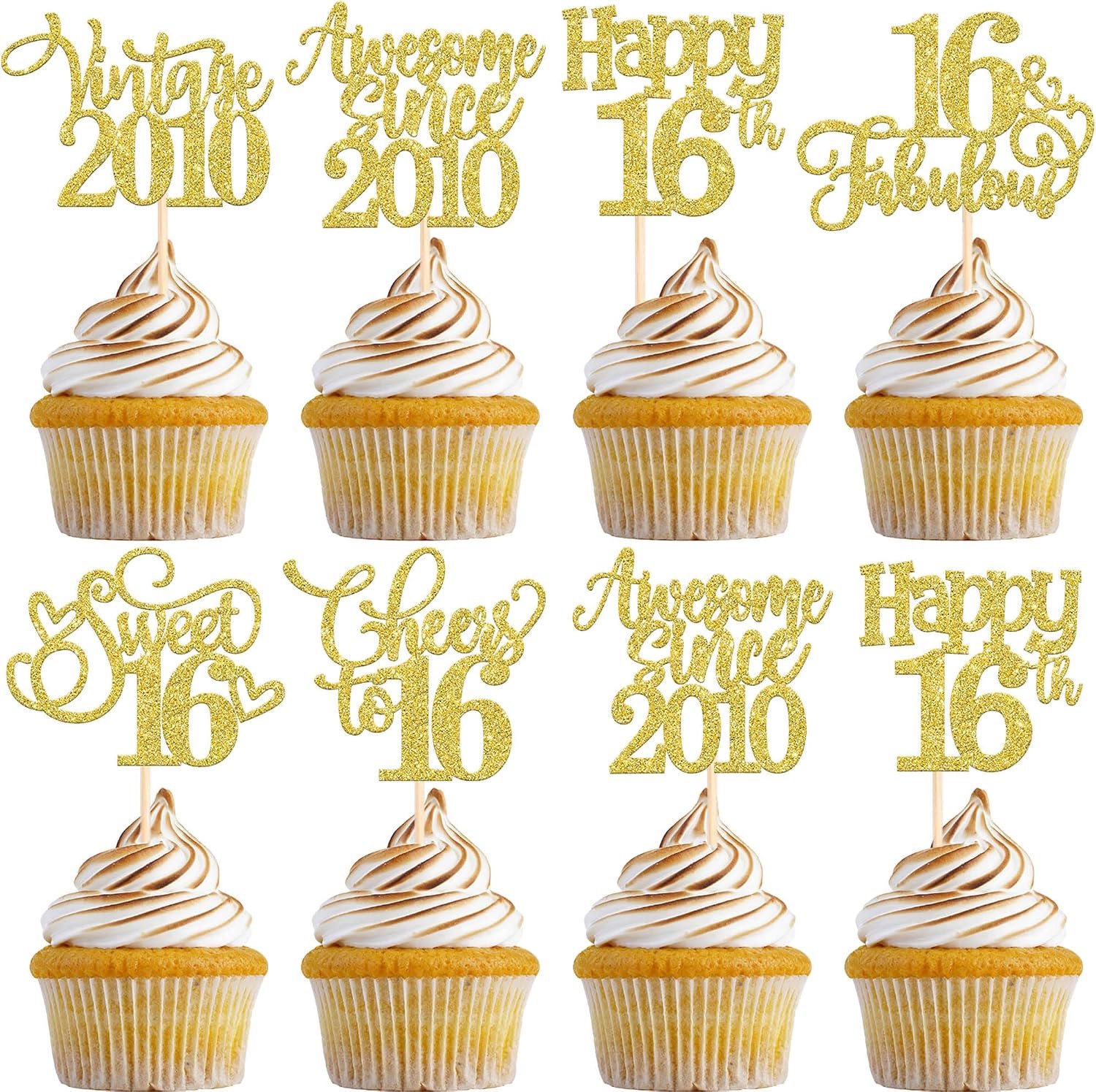 30 Cupcaketoppers 16e verjaardag