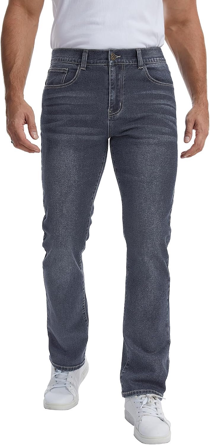 Jeans, rechte snit, stretch, middelhoge taille