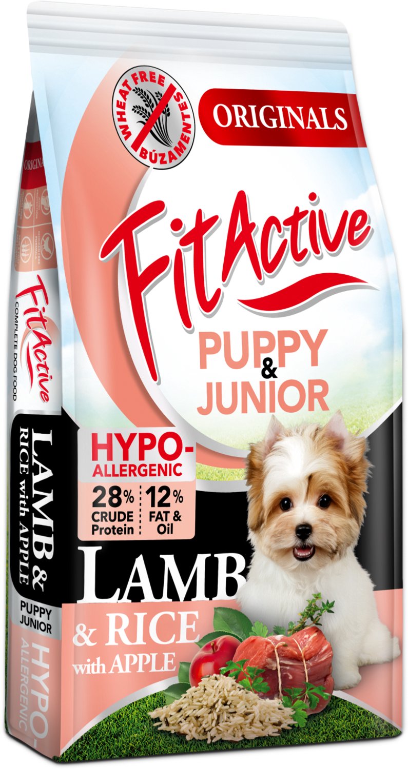 Fit Active Wheatfree Puppy/Junior – Hypoallergene, kip en tarwe vrije hondenvoeding voor pups en jonge honden – Hondenbrokken - Hondenvoer met lam – 4kg