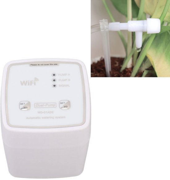 Wifi Druppelirrigatiekit voor 20 Potplanten, Afstandsbediening Dubbele Pomp, Automatisch Watersysteem met Instelling van Waterparameters, Elke Pomp Onafhankelijk Geregeld — afbeelding 2