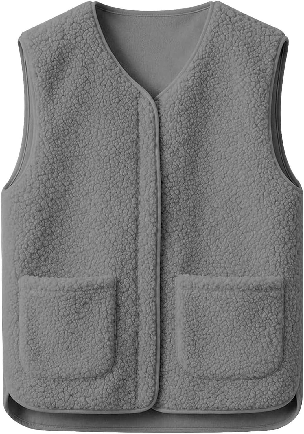 Fleece vest met ritssluiting en zakken