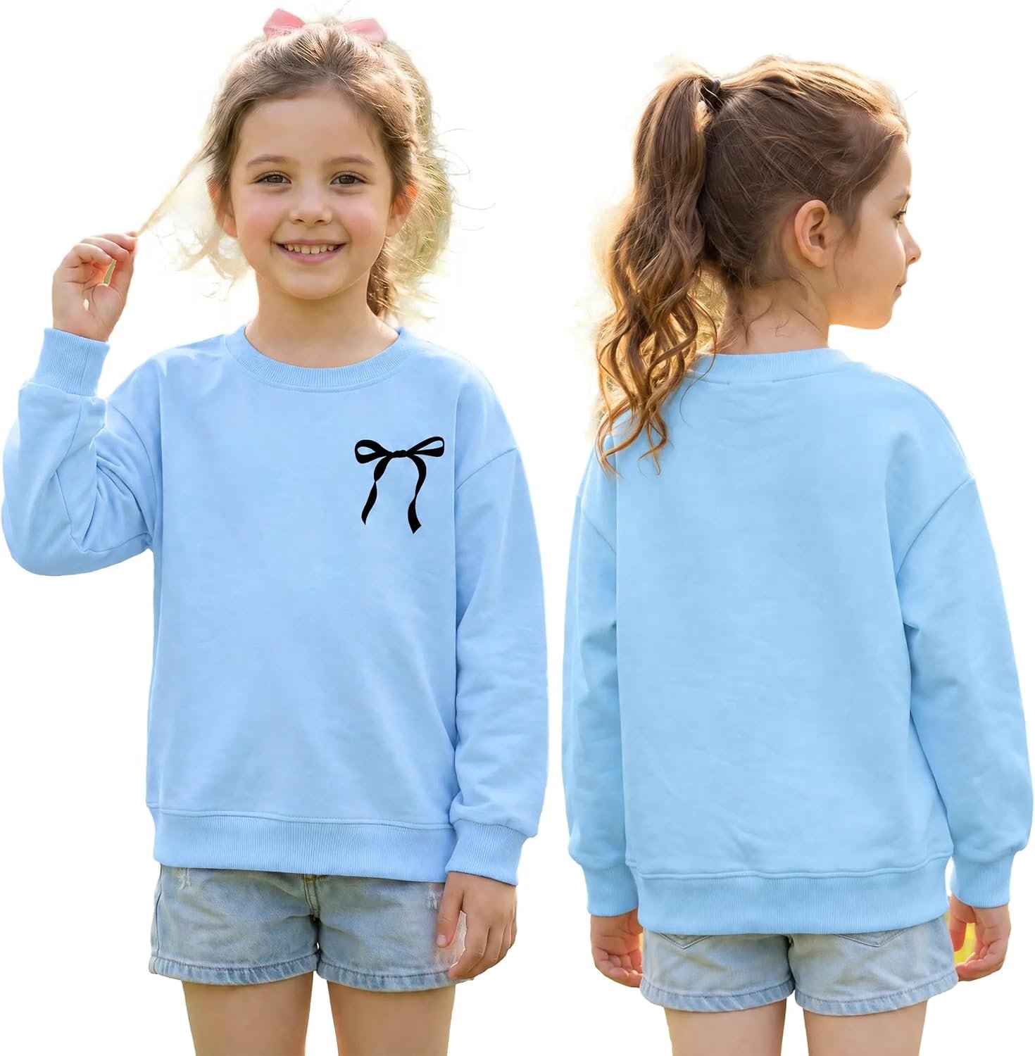 Sweatshirt voor meisjes met ronde hals