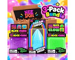 NeeDoh®3-pack bundle box -Nice Cube /Dream Drop /Nice cube glow-Squishy-fidget